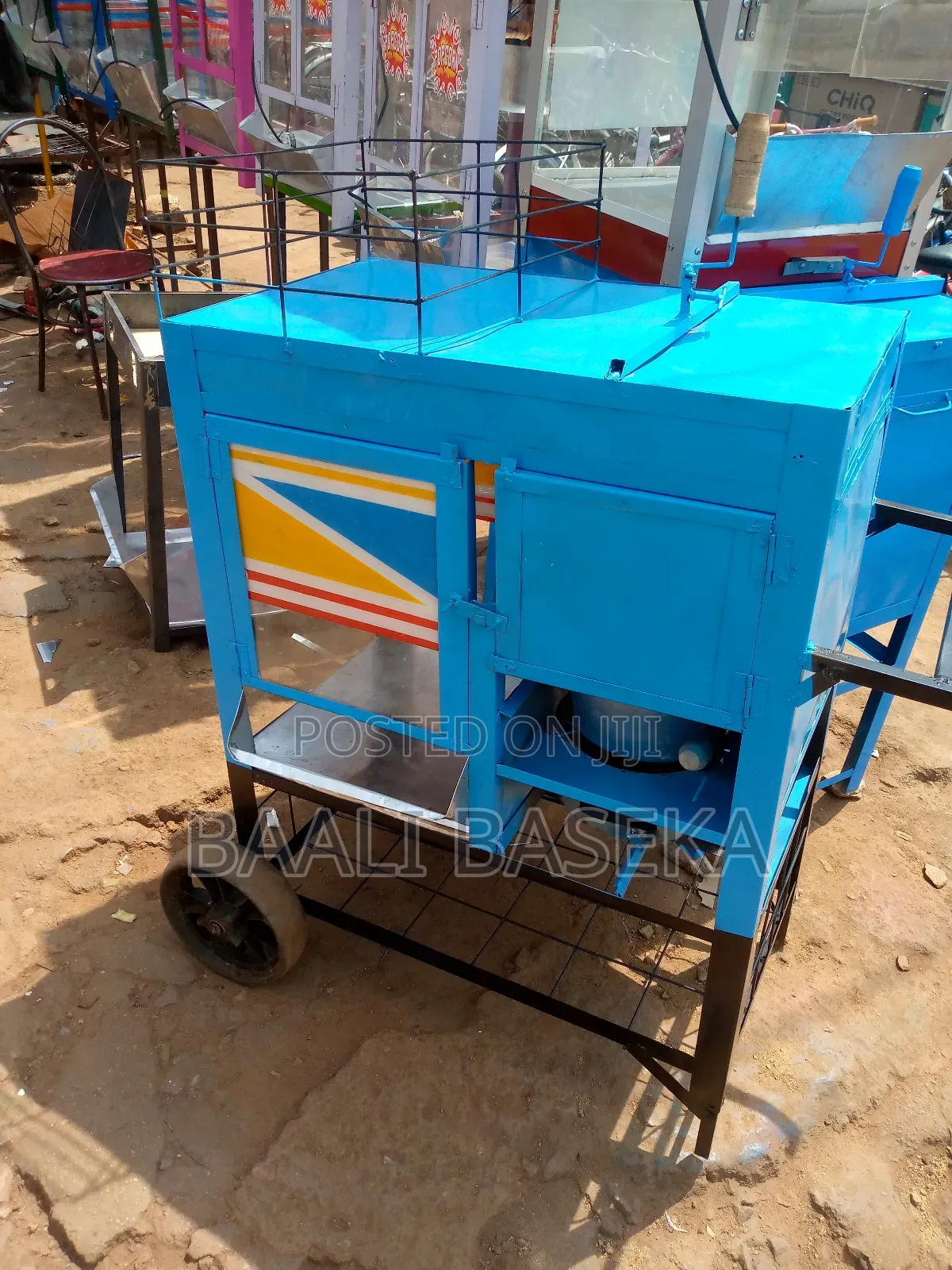 Charcoal Popcorn Machine With Tyres/Moving Machine