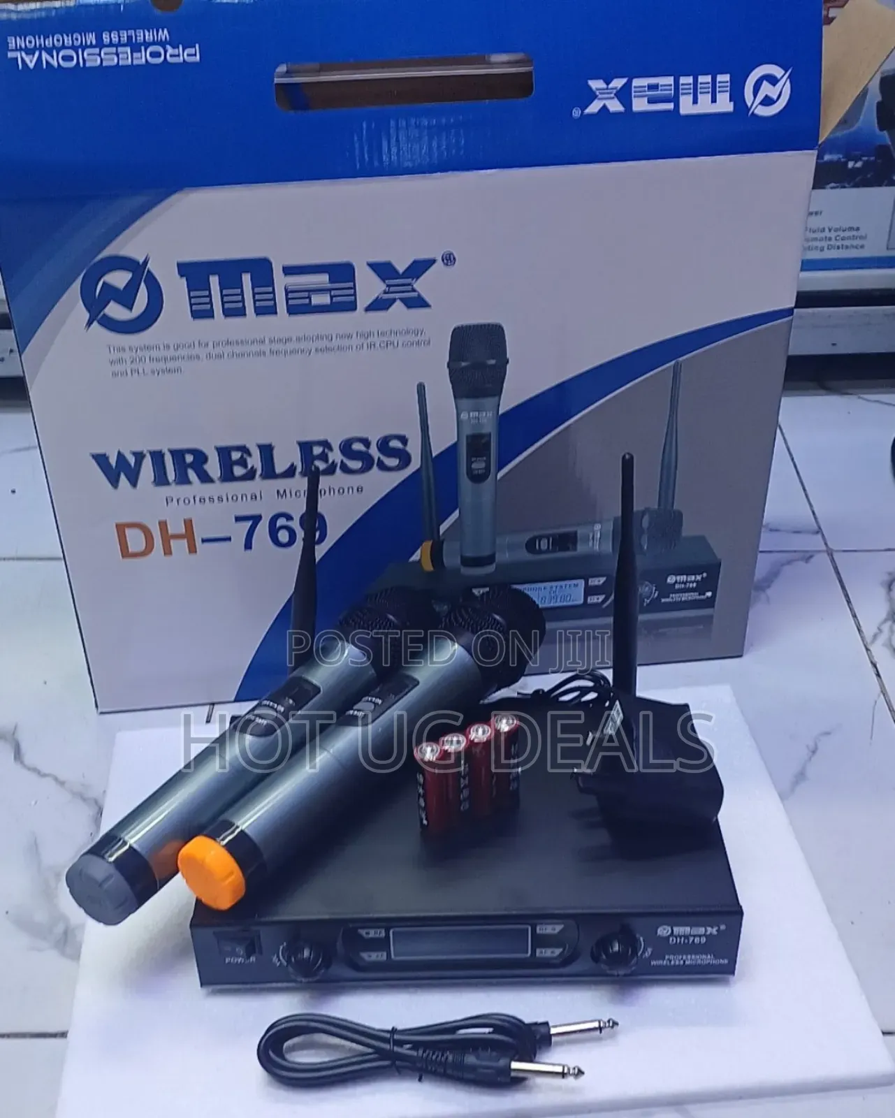 Omax Max Dual Channel Uhf Wireless Microphone System