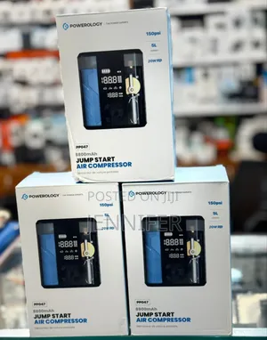 Powerology 8800mah Jump Start Air Compressor - Transparent