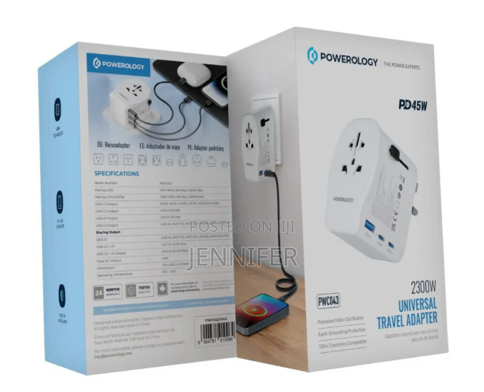 Powerology Universal Travel Adapter 2300w