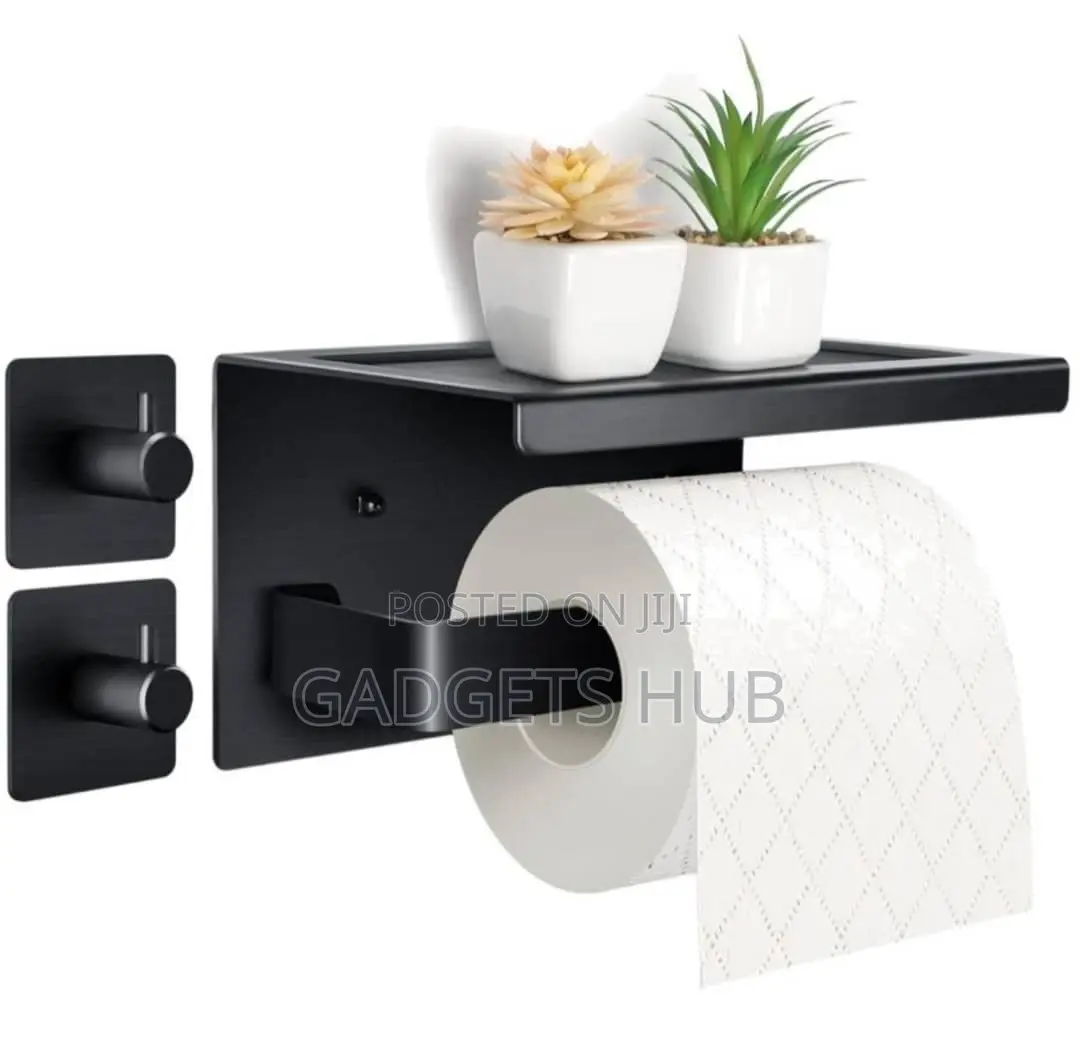 Black Wall Mounted Tissue Roll Holder Paper Holder