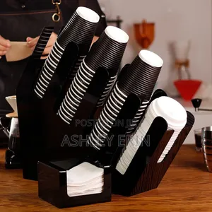 Coffee Glass,Cup Holder Dispenser Stand Organizer,Black