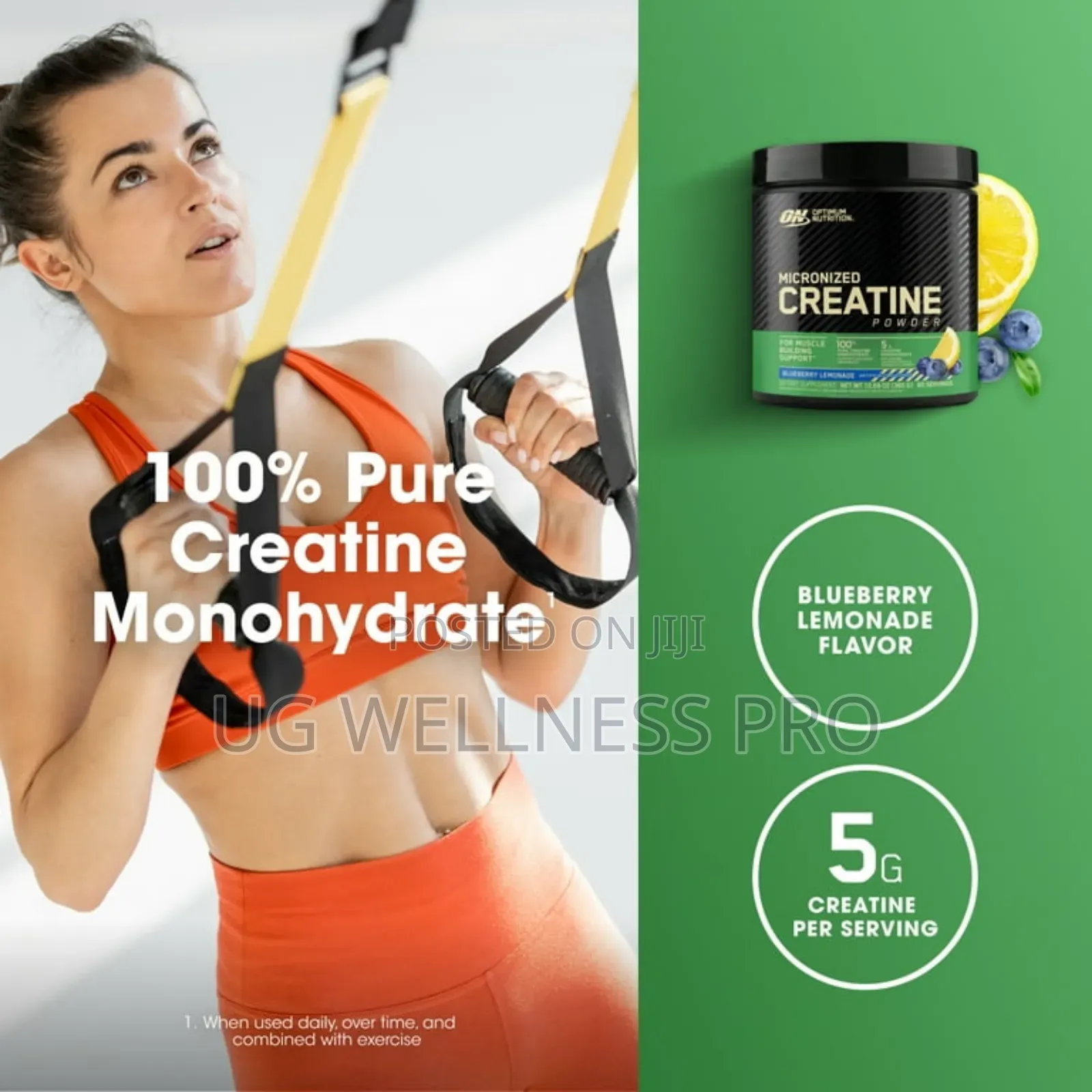 Optimum Nutrition Micronized Creatine Powder Blueberry 60 Se