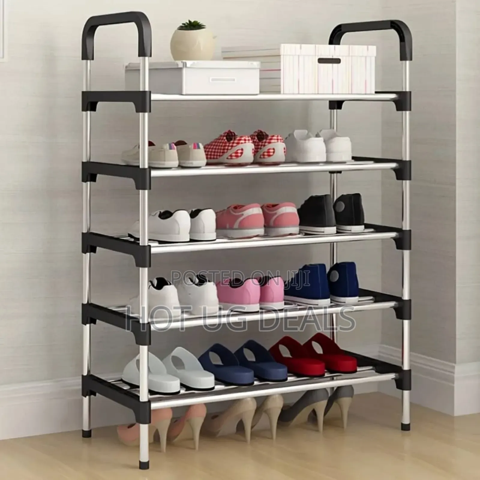 5 Layer Shoe Storage Organizer Rack - Black