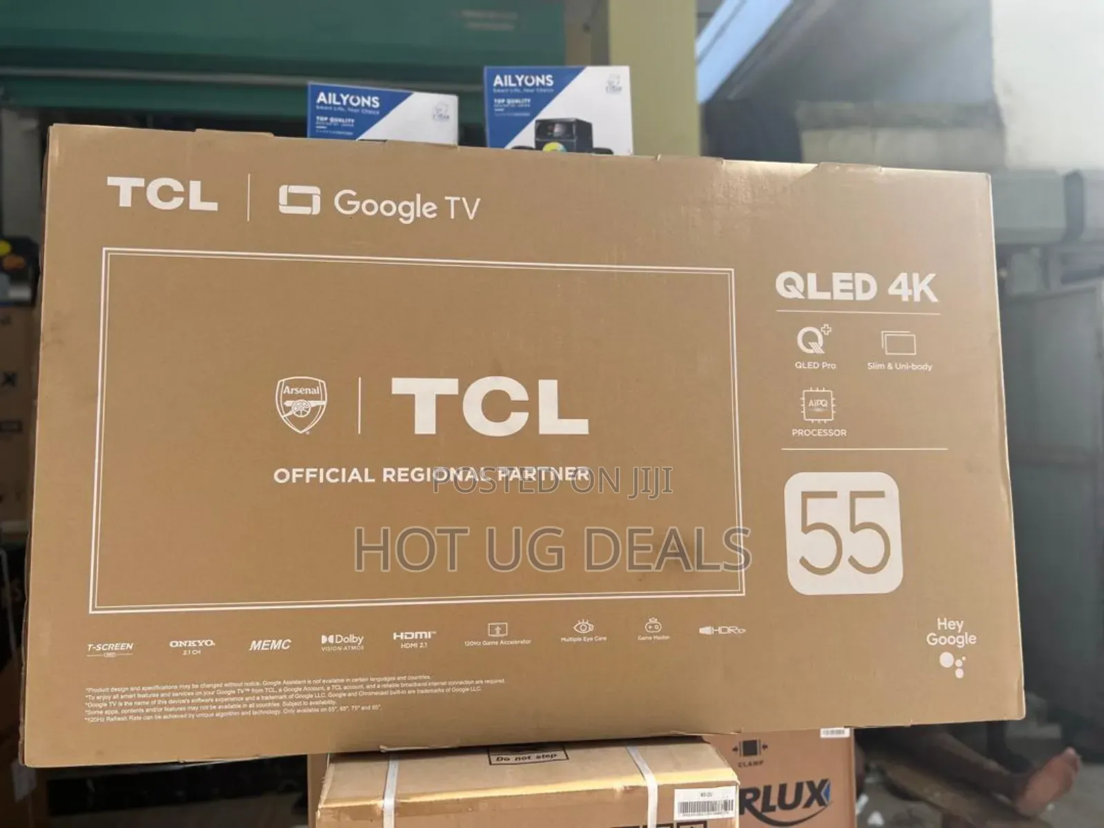Tcl 55 Inch 4k Quantam Dot Qled Google Tv With  Hey Google