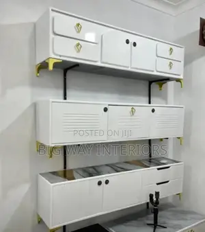New Design Tv Stand With Gold and Black Handles