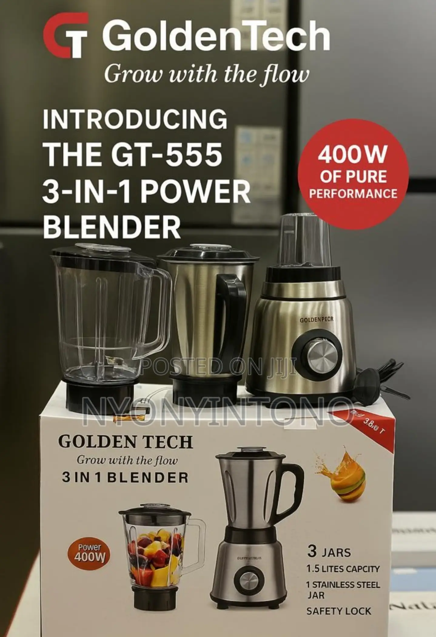 Goldentech 3-in-1 Top-Quality Juice Blender