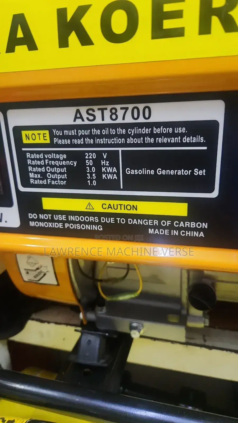 Gasoline Generator 3.5kva 7.5 Hp