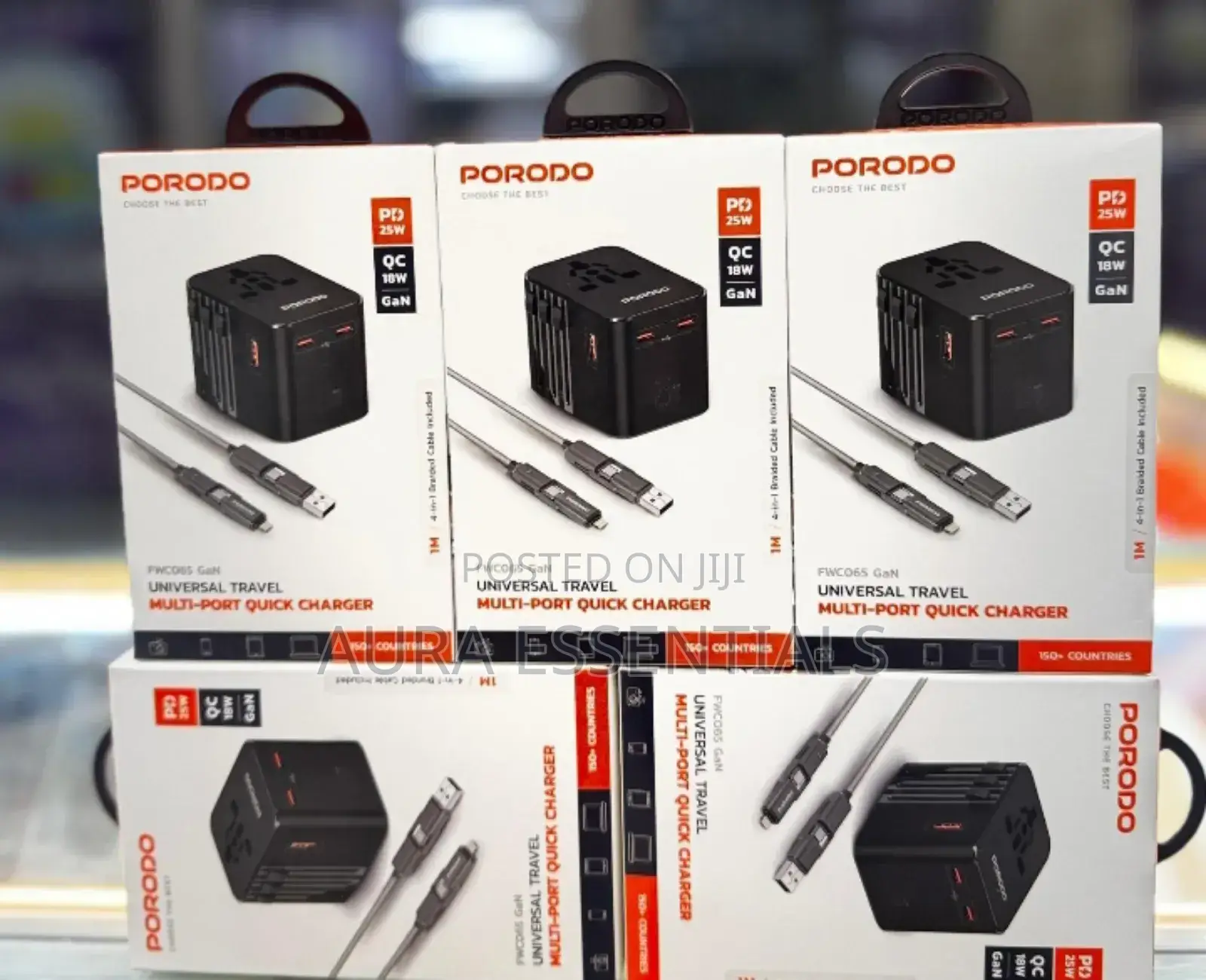 Porodo 25w Universal Travel Multi Port Quick Charger