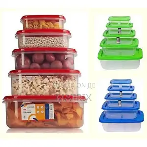 5pcs Food Storage Set - Clear, Colour of Lid May Vary