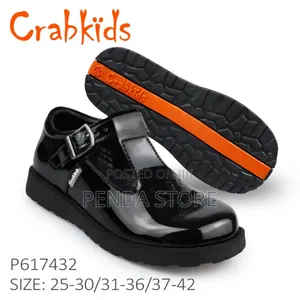 Original Black School Non Polishable Crab Kids Shoes