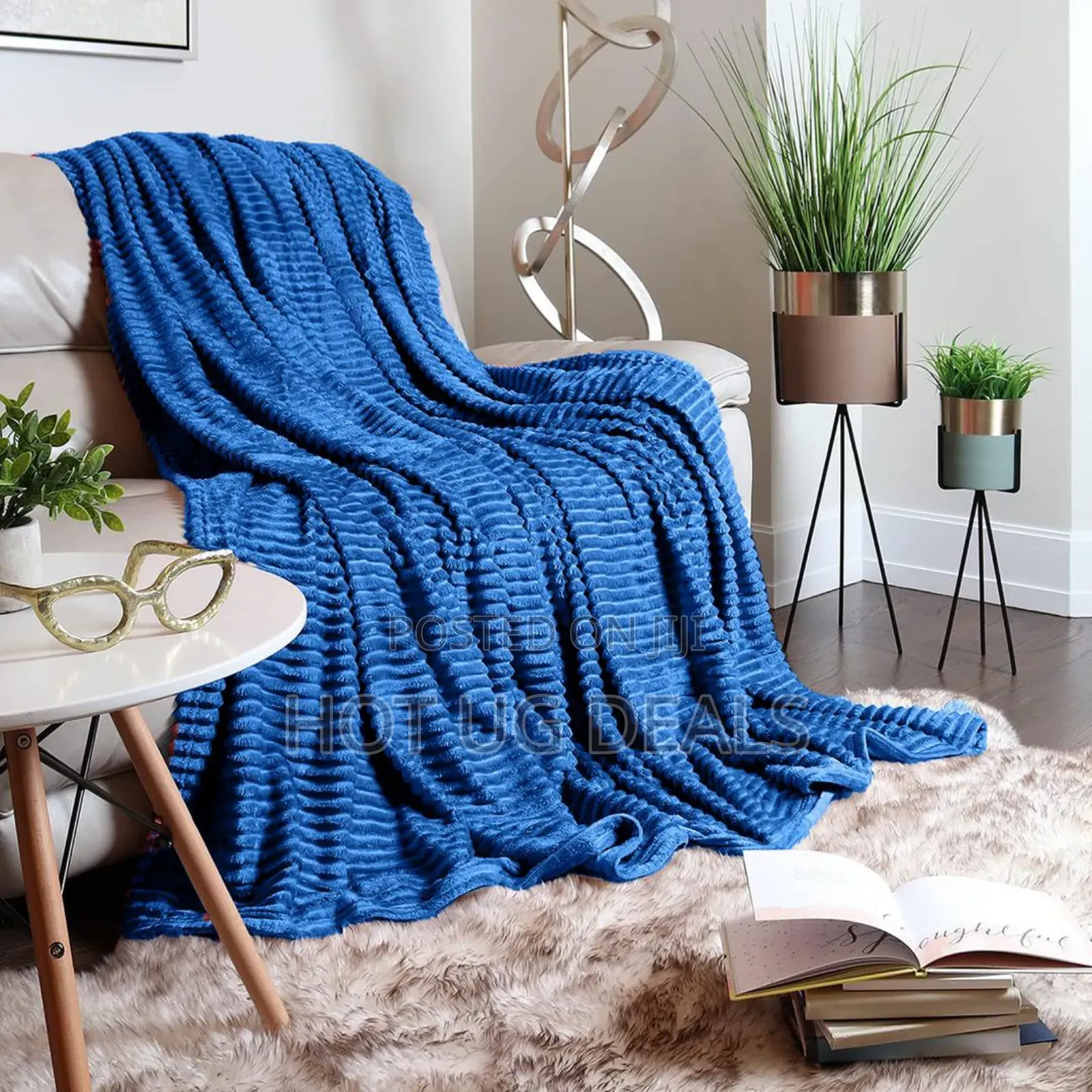 5*6 Double Face Soft Fleece Blanket Fit -  Sky Blue.
