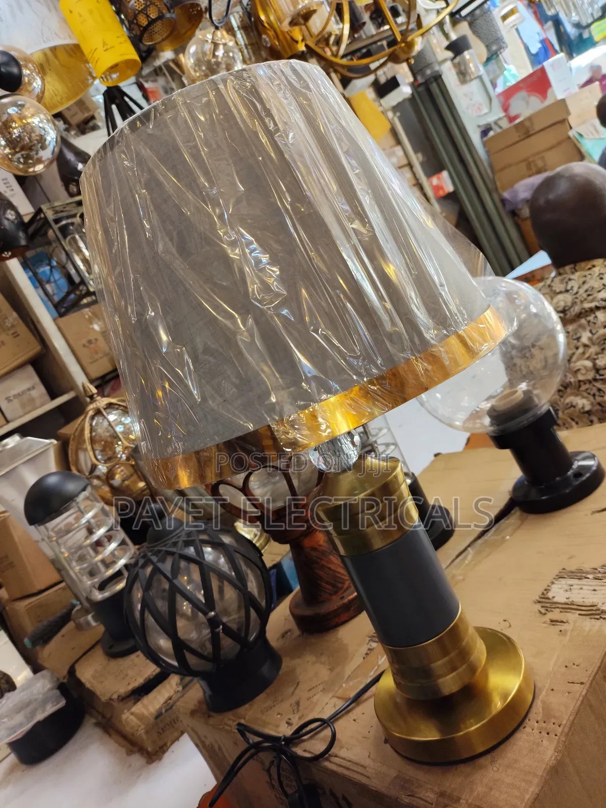 Gold and Black Bedside Lamp