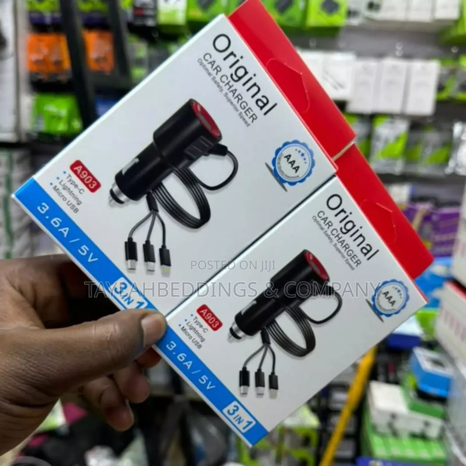 Auto Cable Triple Micro Usb Tipo C Lightning 3