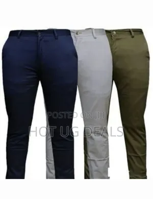 3 Mens Soft Khaki Non Fading Trousers - Multicolor