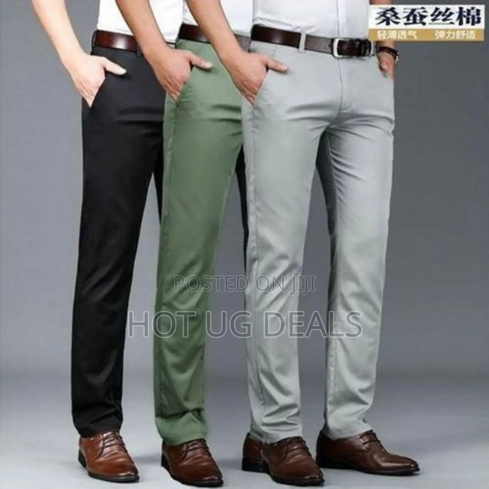 Pack Of 3 Mens Classic Formal Trousers Non Fading