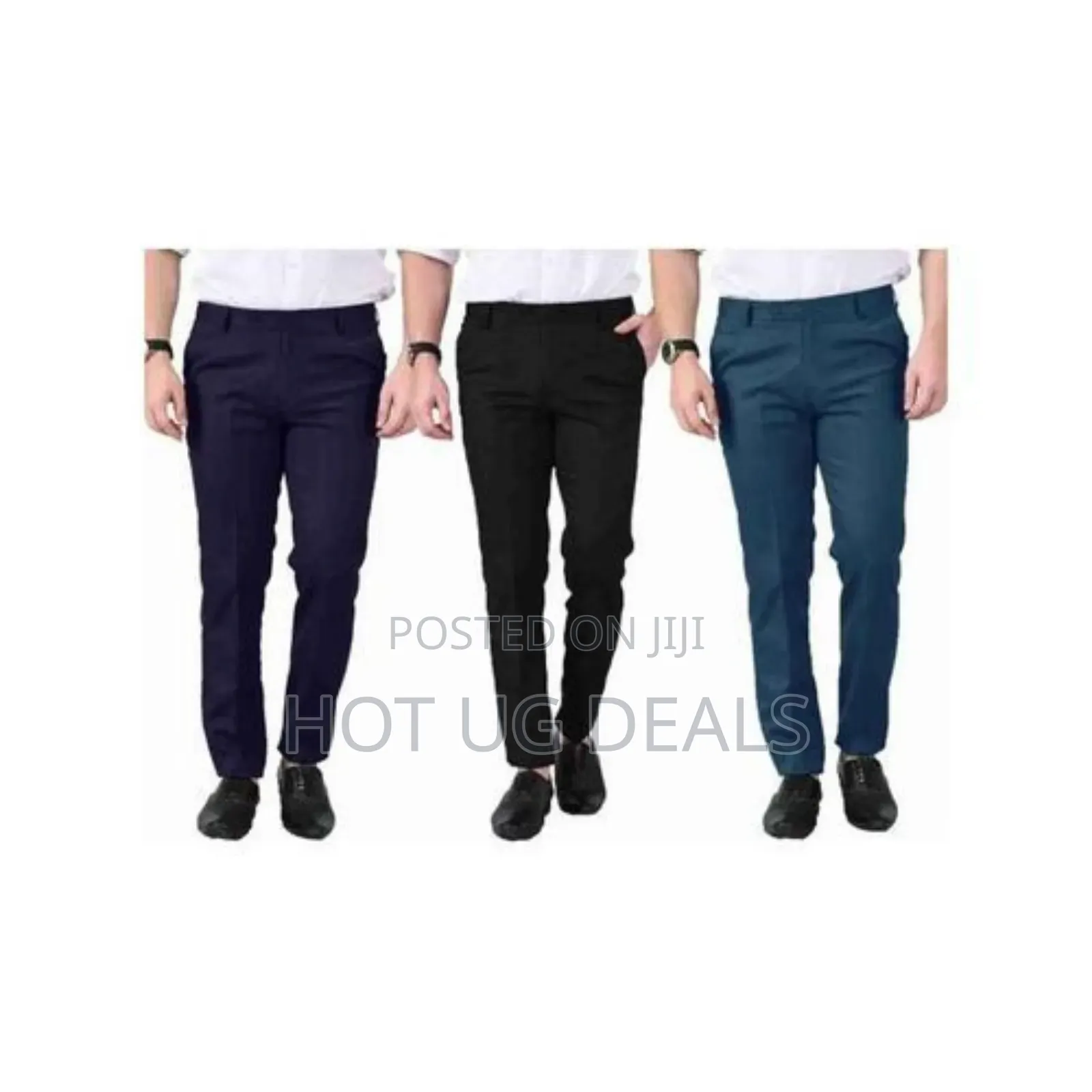 Pack Of 3 Mens Classic Formal Trousers Non Fading