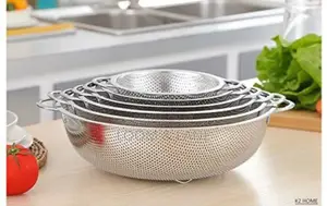 6 Sizes Stainless Steel Vegetable Sieve Colander Fine Mesh