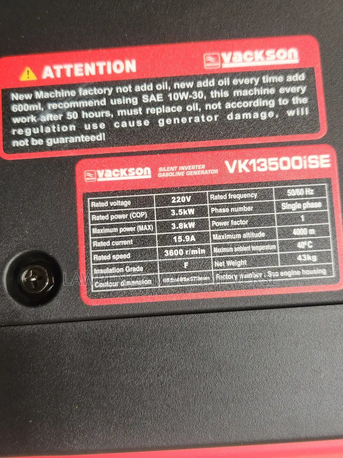 Super Silent Gasoline Generator 3.5kva