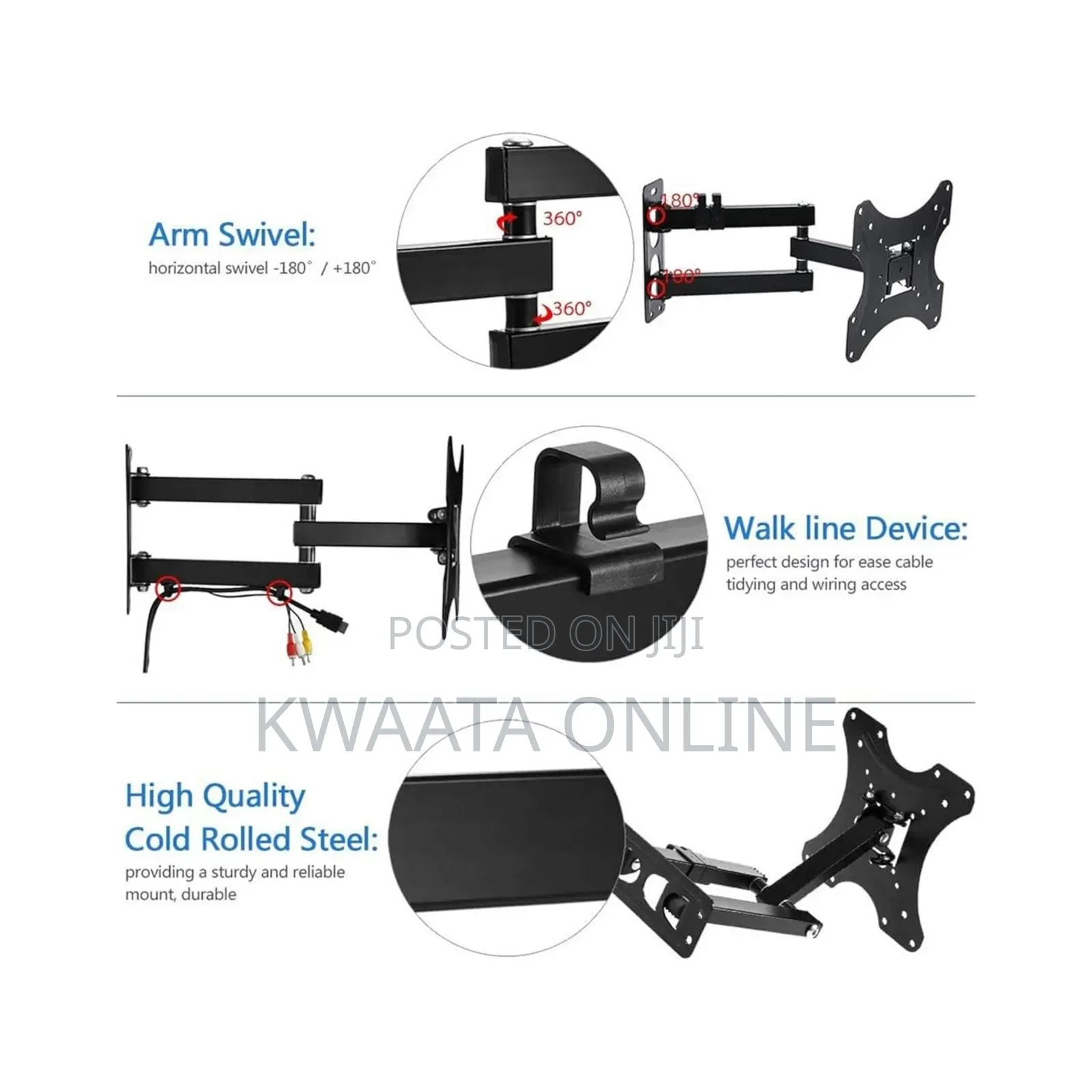 Universal Wall Bracket Mount Full Motion Swivel 14"-55"
