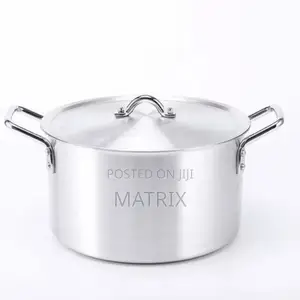 Aluminium Cooking Pots/Saucepan Set, 7pcs-Silver