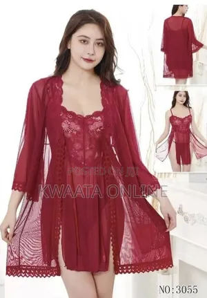 Women 2 Piece Set Sexy Pajama (Nightgown and Robe) Nightwear