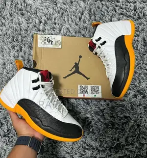 Original White/Black/Yellow Nike Air Jordan 12 Retro Sneaker