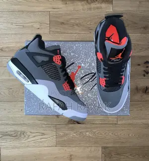 Original Cool Grey Air Jordan 4 Retro “Infrared” Sneakers