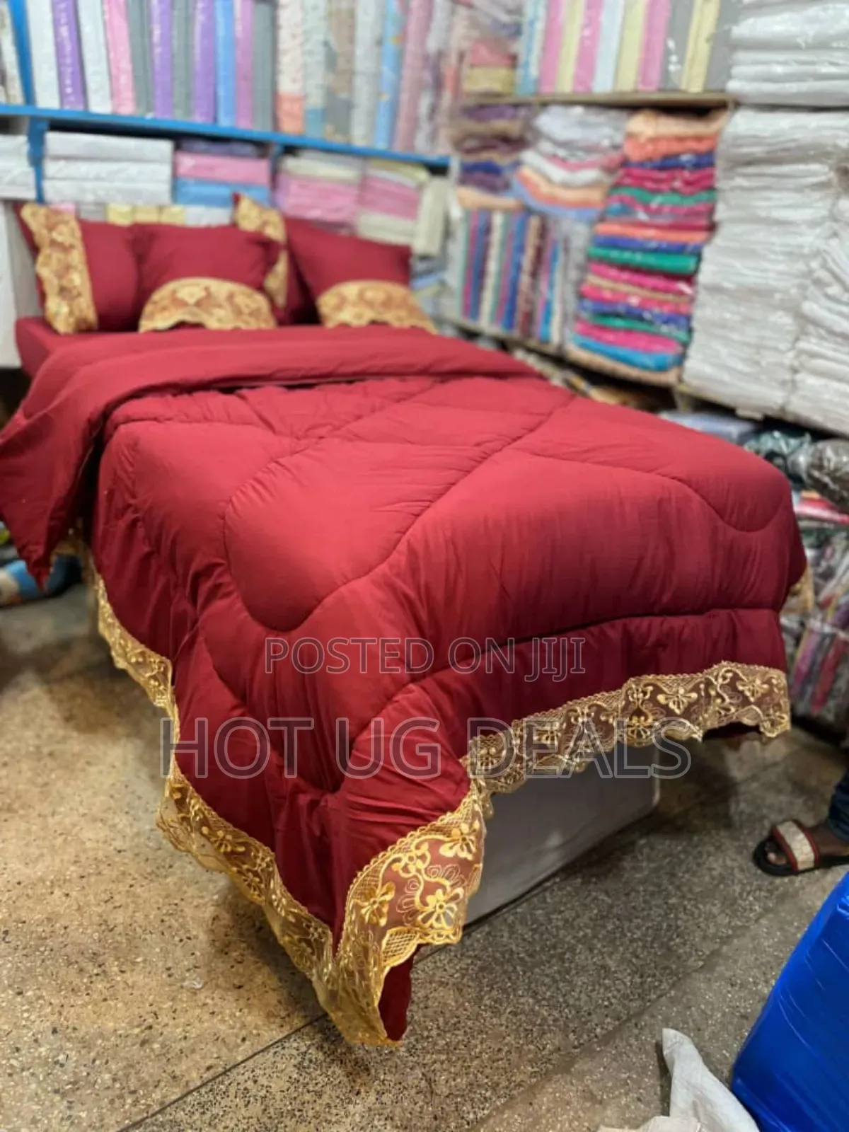 5x6 6pc Laced Duvet With 1bedsheet, 2pillowcases 2 Cushions