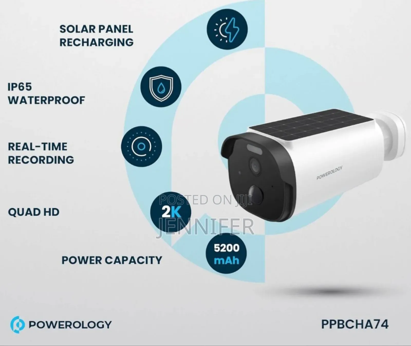 Powerology Built-in Solar Outdoor Camera