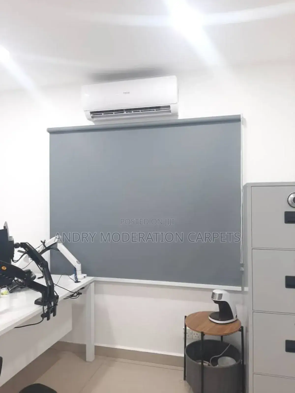 Ash Grey Single Roller Blind Curtains