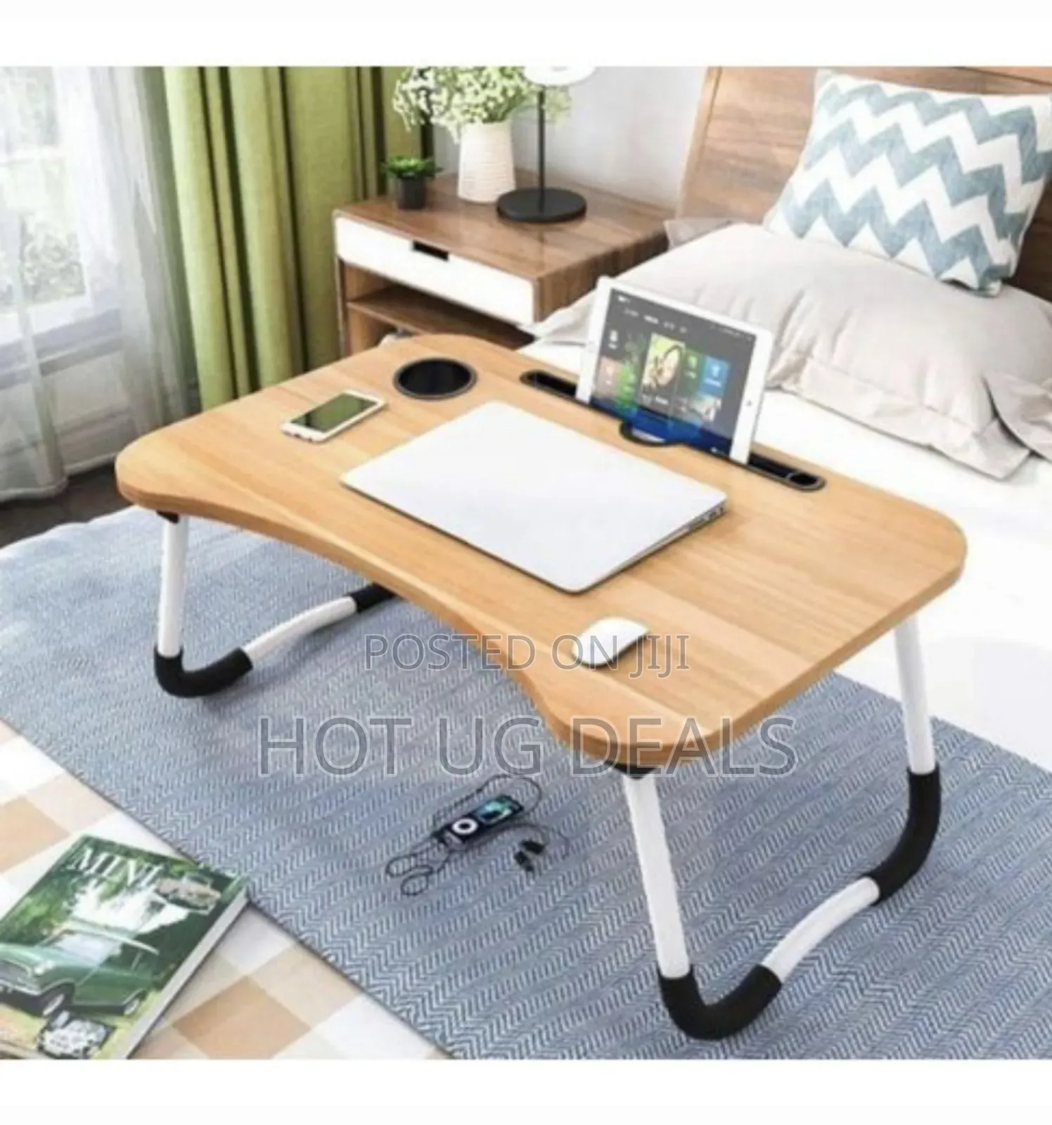 Multifuctional Foldable, Reading Table With Cup Holder