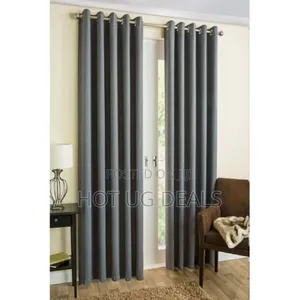 3pcs Set 2 Plain Curtains With 3m Net 1.5m X 2m - Grey