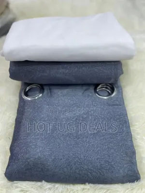 3pcs Set 2 Plain Curtains With 3m Net 1.5m X 2m - Grey
