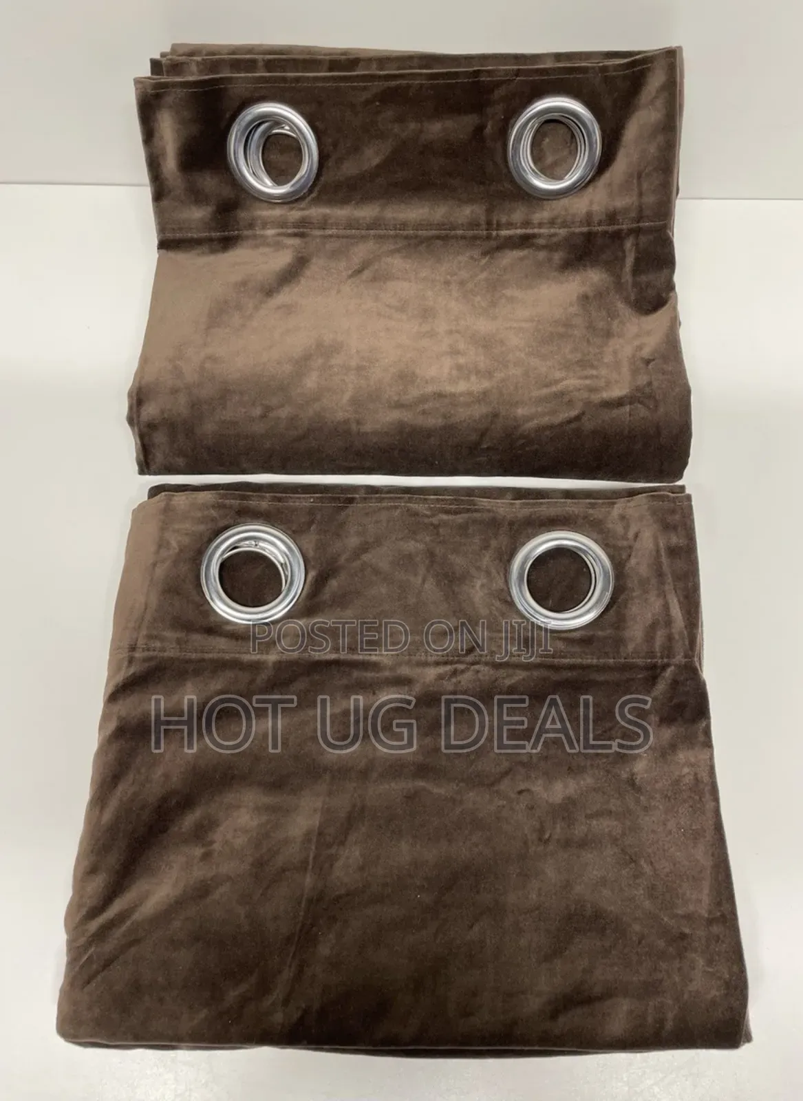 3pcs Set 2 Plain Curtains 1.5m X 2m With 3m Net-coffee Brown