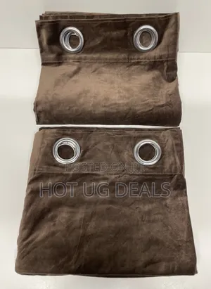 3pcs Set 2 Plain Curtains 1.5m X 2m With 3m Net-coffee Brown