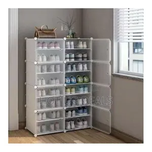 32 Pairs Portable Plastic Shoe Rack Organizer