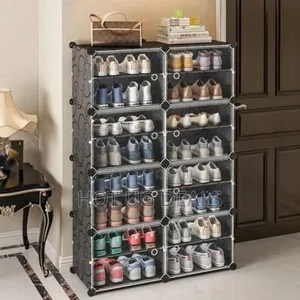 32 Pairs Portable Plastic Shoe Rack Organizer