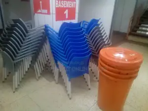 Grey/Blue/Coffee Brown Plastic Chairs