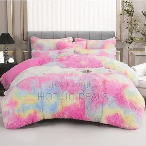 6x6 Shaggy Duvet Set With Bedsheet 2pillowcases 2 Cushions