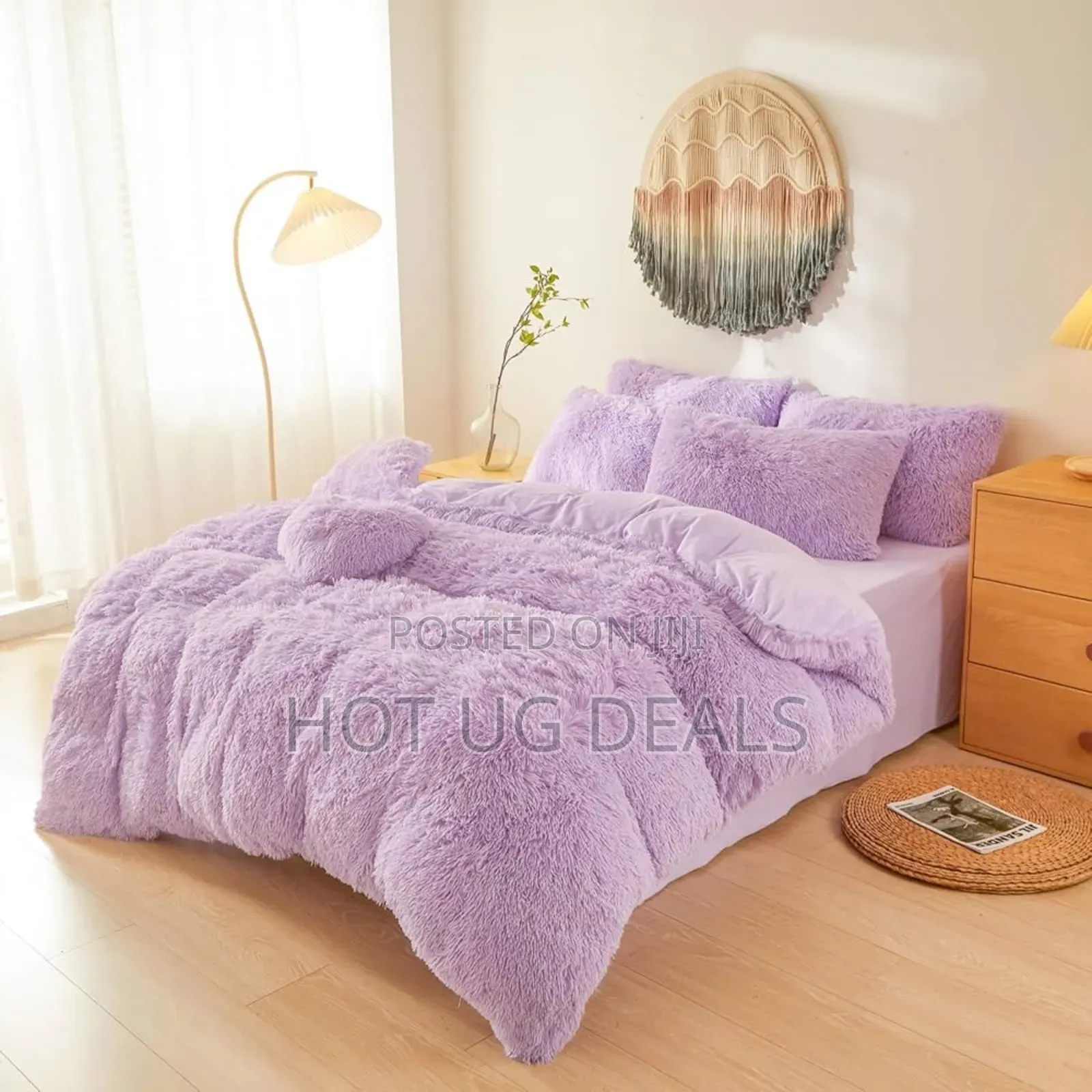 5x6 Shaggy Duvet Set With Bedsheet 2pillowcases 2 Cushions