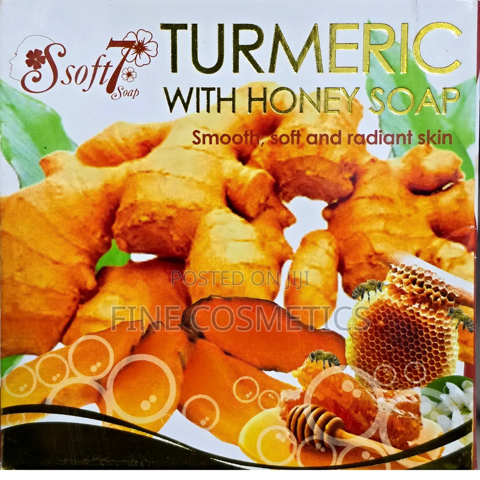 3pcs, S Soft7 Turmeric Luxurious Soap With Honey, K Brothers