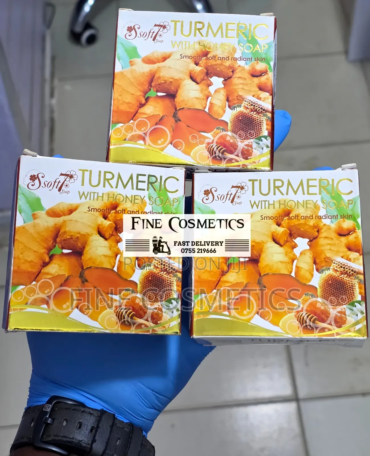 3pcs, S Soft7 Turmeric Luxurious Soap With Honey, K Brothers