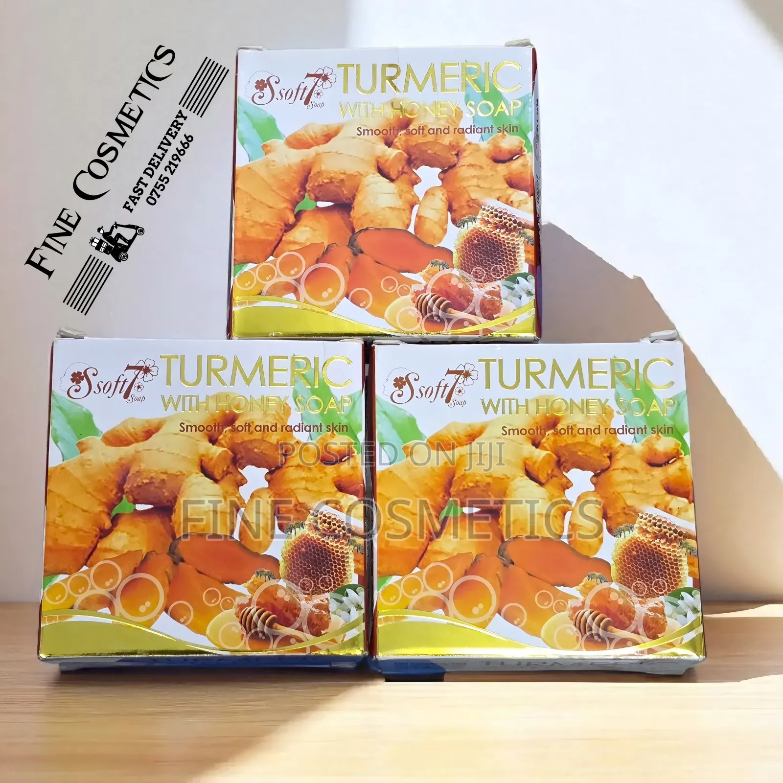 3pcs, S Soft7 Turmeric Luxurious Soap With Honey, K Brothers