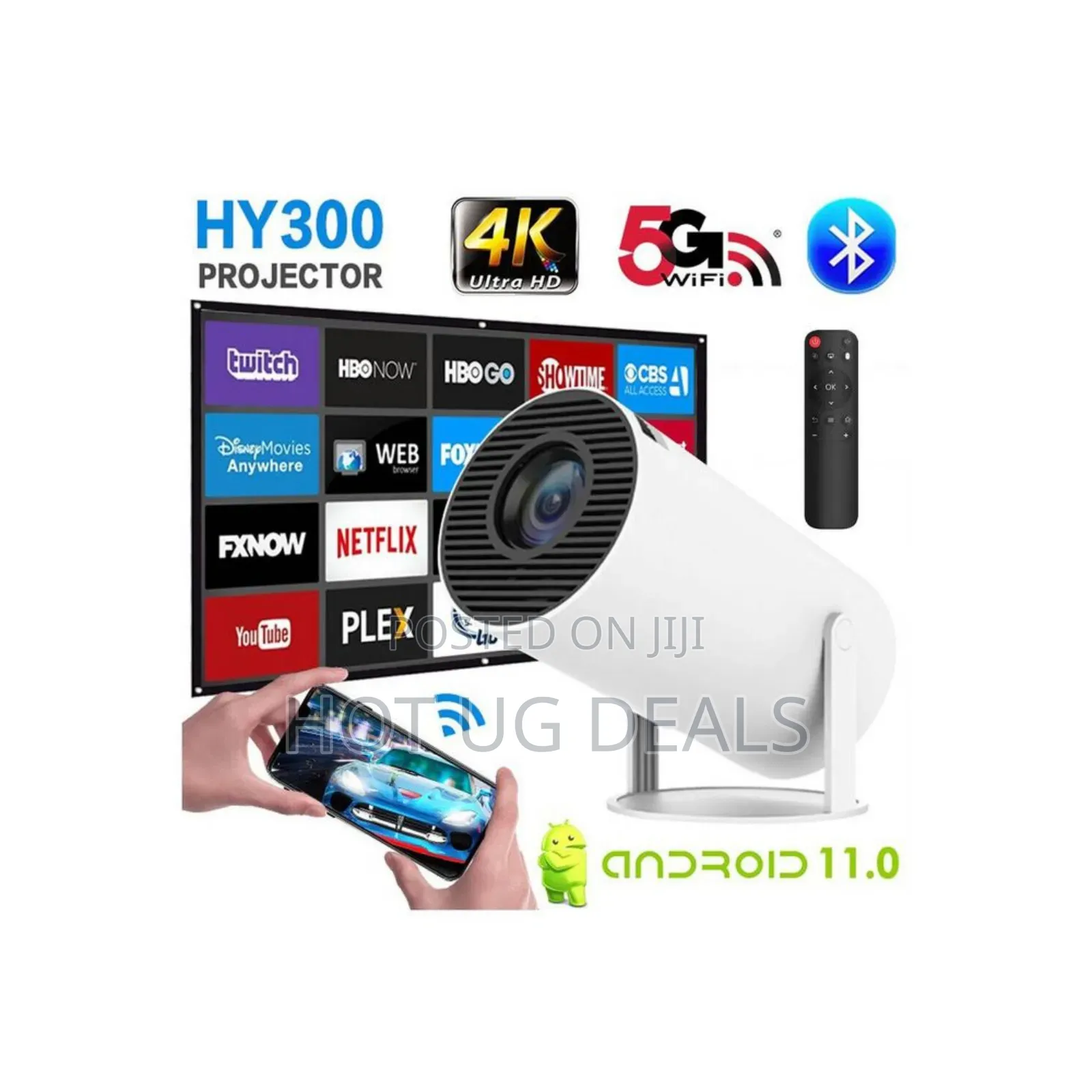 Smart Wireless Projector With Android Tv Wifi Bluetooth 4k