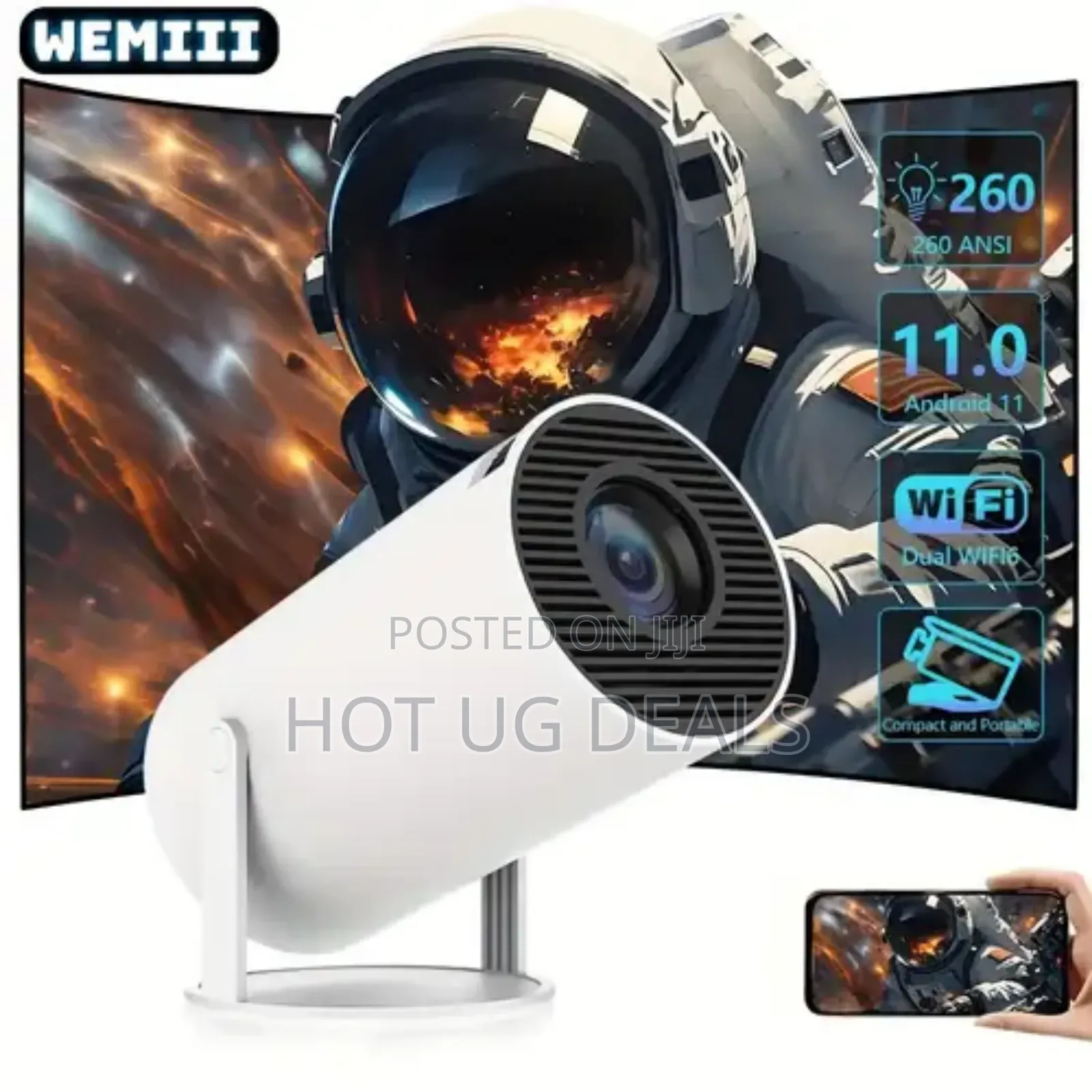 Smart Wireless Projector With Android Tv Wifi Bluetooth 4k