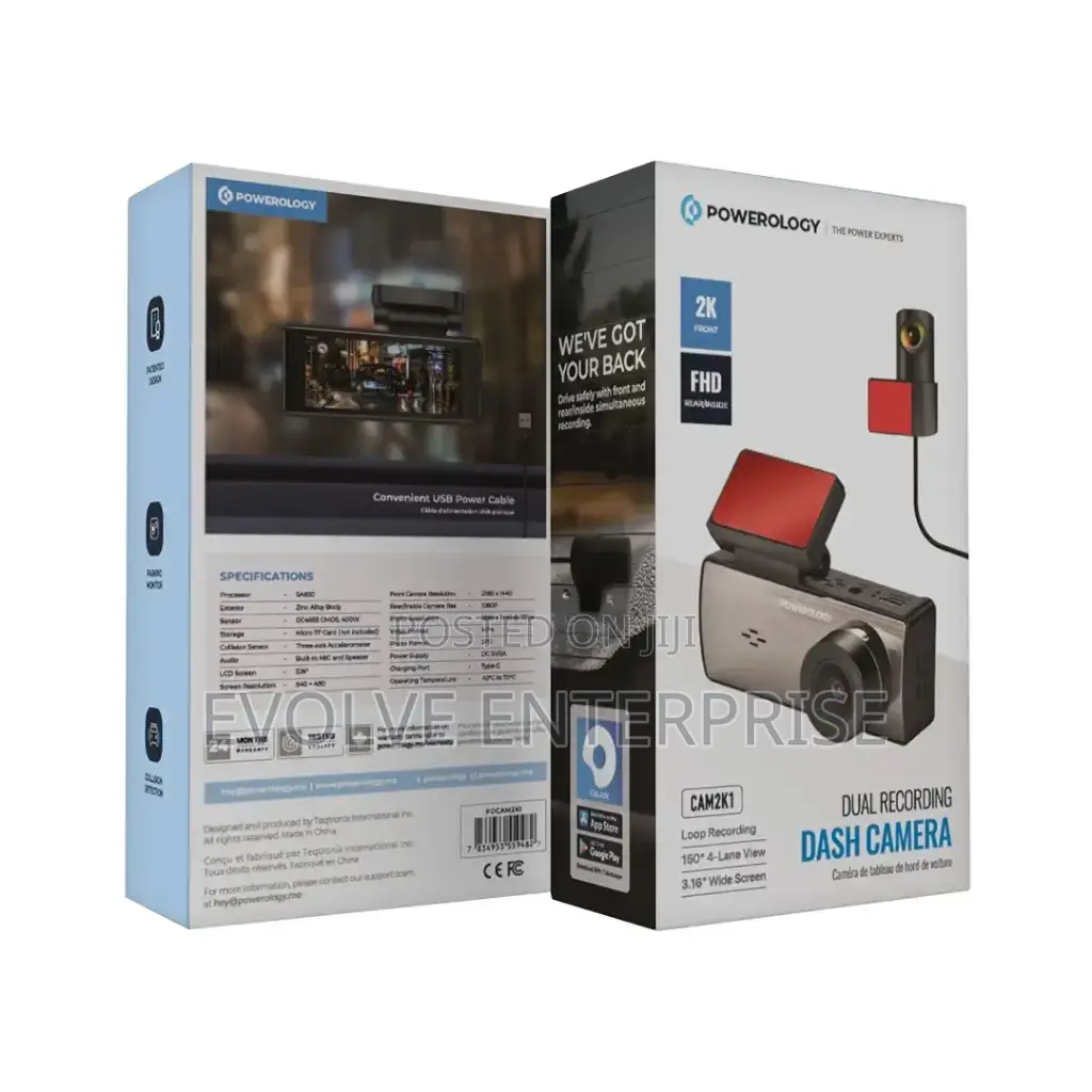 Powerology Dual Recording Dash Camera