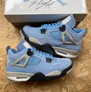 New Light Blue Suede Air Jordan 4 Retro Sneakers