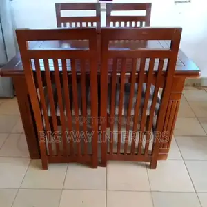 4 Seater Dinning Table Set in Dark Mahogany Color