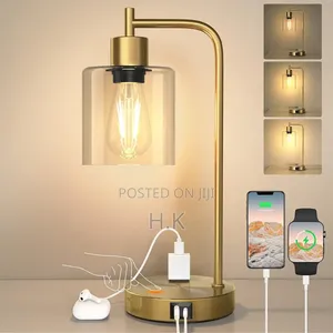 Touch Control Table Lamp With Usb A+C Ports And Ac Outlet